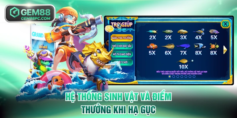 Hệ thống sinh vật và điểm thưởng khi hạ gục